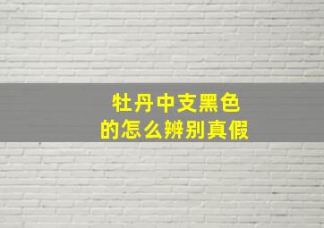 牡丹中支黑色的怎么辨别真假