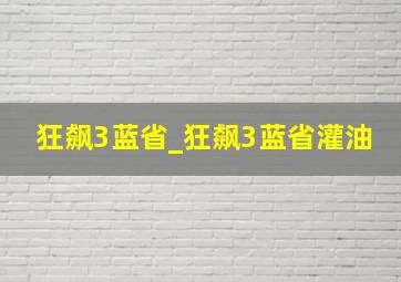 狂飙3蓝省_狂飙3蓝省灌油