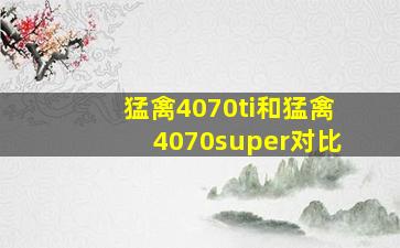 猛禽4070ti和猛禽4070super对比