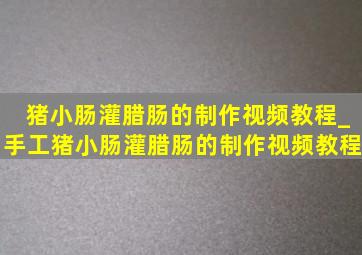 猪小肠灌腊肠的制作视频教程_手工猪小肠灌腊肠的制作视频教程