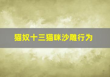 猫奴十三猫咪沙雕行为