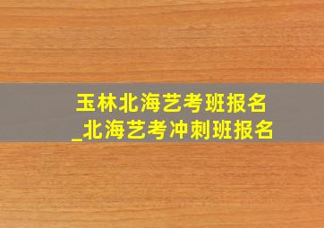 玉林北海艺考班报名_北海艺考冲刺班报名