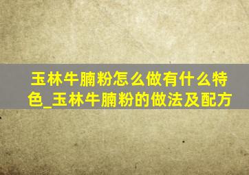 玉林牛腩粉怎么做有什么特色_玉林牛腩粉的做法及配方