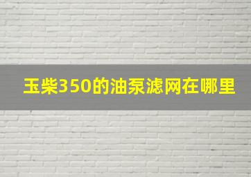 玉柴350的油泵滤网在哪里