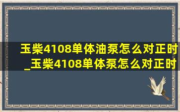 玉柴4108单体油泵怎么对正时_玉柴4108单体泵怎么对正时