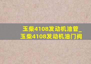 玉柴4108发动机油管_玉柴4108发动机油门阀