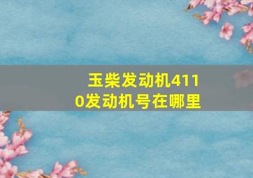 玉柴发动机4110发动机号在哪里