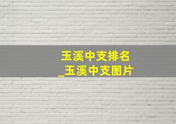 玉溪中支排名_玉溪中支图片