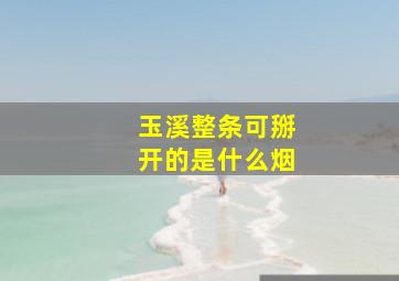 玉溪整条可掰开的是什么烟