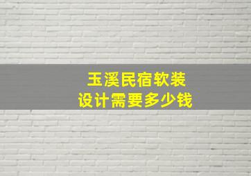 玉溪民宿软装设计需要多少钱