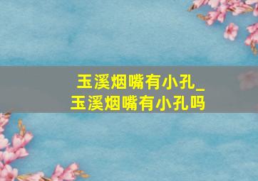 玉溪烟嘴有小孔_玉溪烟嘴有小孔吗