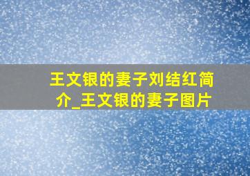 王文银的妻子刘结红简介_王文银的妻子图片