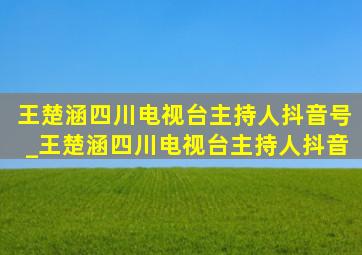 王楚涵四川电视台主持人抖音号_王楚涵四川电视台主持人抖音