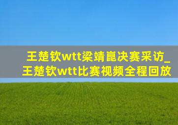 王楚钦wtt梁靖崑决赛采访_王楚钦wtt比赛视频全程回放