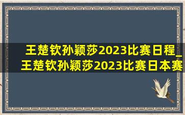 王楚钦孙颖莎2023比赛日程_王楚钦孙颖莎2023比赛日本赛程