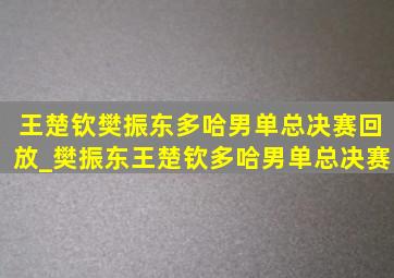 王楚钦樊振东多哈男单总决赛回放_樊振东王楚钦多哈男单总决赛