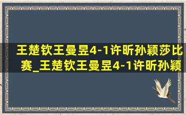 王楚钦王曼昱4-1许昕孙颖莎比赛_王楚钦王曼昱4-1许昕孙颖莎