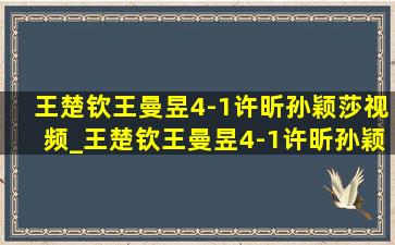 王楚钦王曼昱4-1许昕孙颖莎视频_王楚钦王曼昱4-1许昕孙颖莎