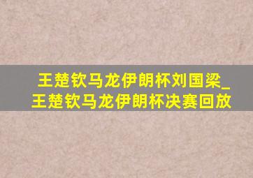 王楚钦马龙伊朗杯刘国梁_王楚钦马龙伊朗杯决赛回放