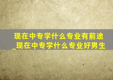 现在中专学什么专业有前途_现在中专学什么专业好男生