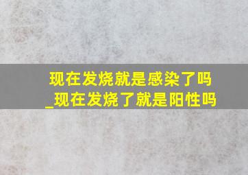 现在发烧就是感染了吗_现在发烧了就是阳性吗