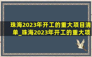 珠海2023年开工的重大项目清单_珠海2023年开工的重大项目