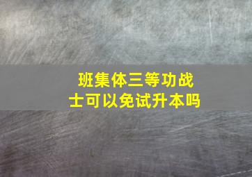 班集体三等功战士可以免试升本吗