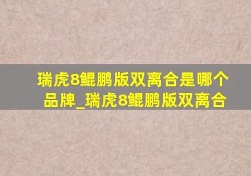 瑞虎8鲲鹏版双离合是哪个品牌_瑞虎8鲲鹏版双离合