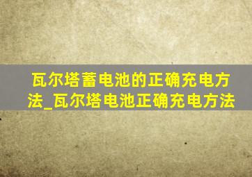 瓦尔塔蓄电池的正确充电方法_瓦尔塔电池正确充电方法