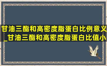 甘油三酯和高密度脂蛋白比例意义_甘油三酯和高密度脂蛋白比值小于1.0好吗