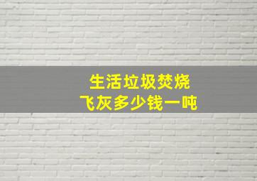 生活垃圾焚烧飞灰多少钱一吨