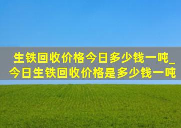 生铁回收价格今日多少钱一吨_今日生铁回收价格是多少钱一吨