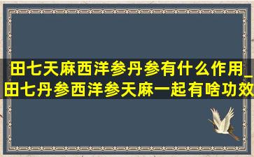 田七天麻西洋参丹参有什么作用_田七丹参西洋参天麻一起有啥功效