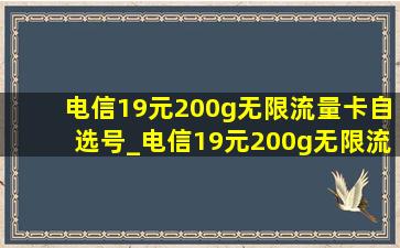 电信19元200g无限流量卡自选号_电信19元200g无限流量卡豹子号