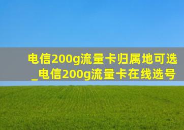 电信200g流量卡归属地可选_电信200g流量卡在线选号