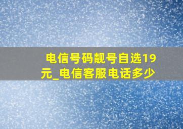 电信号码靓号自选19元_电信客服电话多少