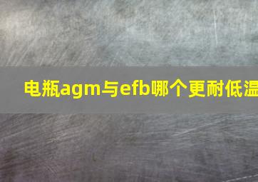 电瓶agm与efb哪个更耐低温