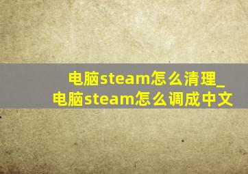 电脑steam怎么清理_电脑steam怎么调成中文