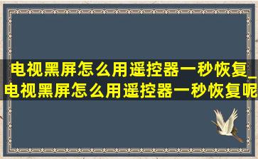 电视黑屏怎么用遥控器一秒恢复_电视黑屏怎么用遥控器一秒恢复呢