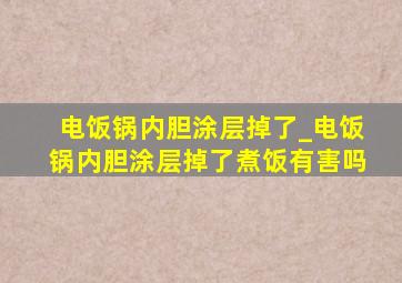 电饭锅内胆涂层掉了_电饭锅内胆涂层掉了煮饭有害吗