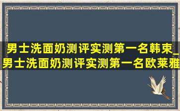 男士洗面奶测评实测第一名韩束_男士洗面奶测评实测第一名欧莱雅