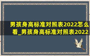 男孩身高标准对照表2022怎么看_男孩身高标准对照表2022