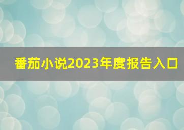 番茄小说2023年度报告入口