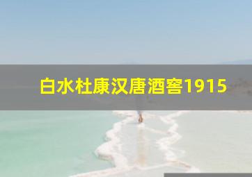 白水杜康汉唐酒窖1915