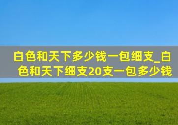 白色和天下多少钱一包细支_白色和天下细支20支一包多少钱