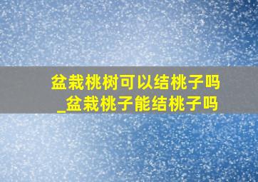 盆栽桃树可以结桃子吗_盆栽桃子能结桃子吗