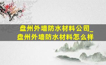 盘州外墙防水材料公司_盘州外墙防水材料怎么样