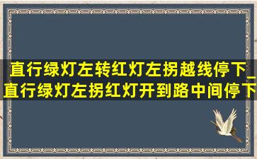 直行绿灯左转红灯左拐越线停下_直行绿灯左拐红灯开到路中间停下