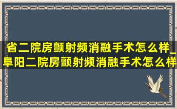 省二院房颤射频消融手术怎么样_阜阳二院房颤射频消融手术怎么样