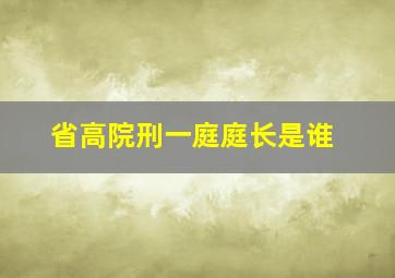 省高院刑一庭庭长是谁